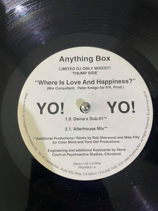 Anything Box - Where Is Love & Happiness (12") ed 1994